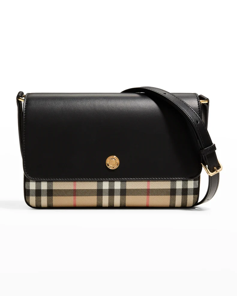BURBERRY New Hampshire Vintage Check Canvas & Leather Crossbody Bag $1250