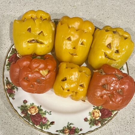 Jack-o'-Lantern Stuffed Peppers
