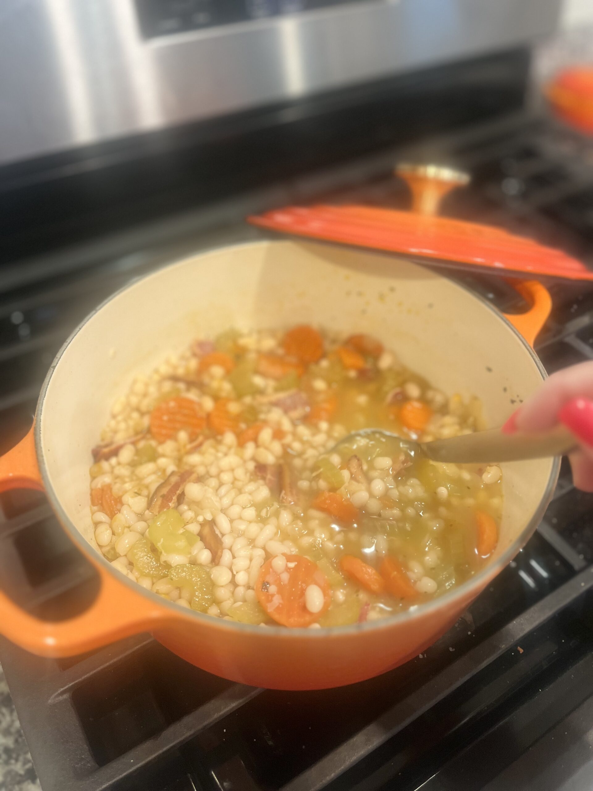 How to Make a Cozy Navy Bean & Bacon Soup