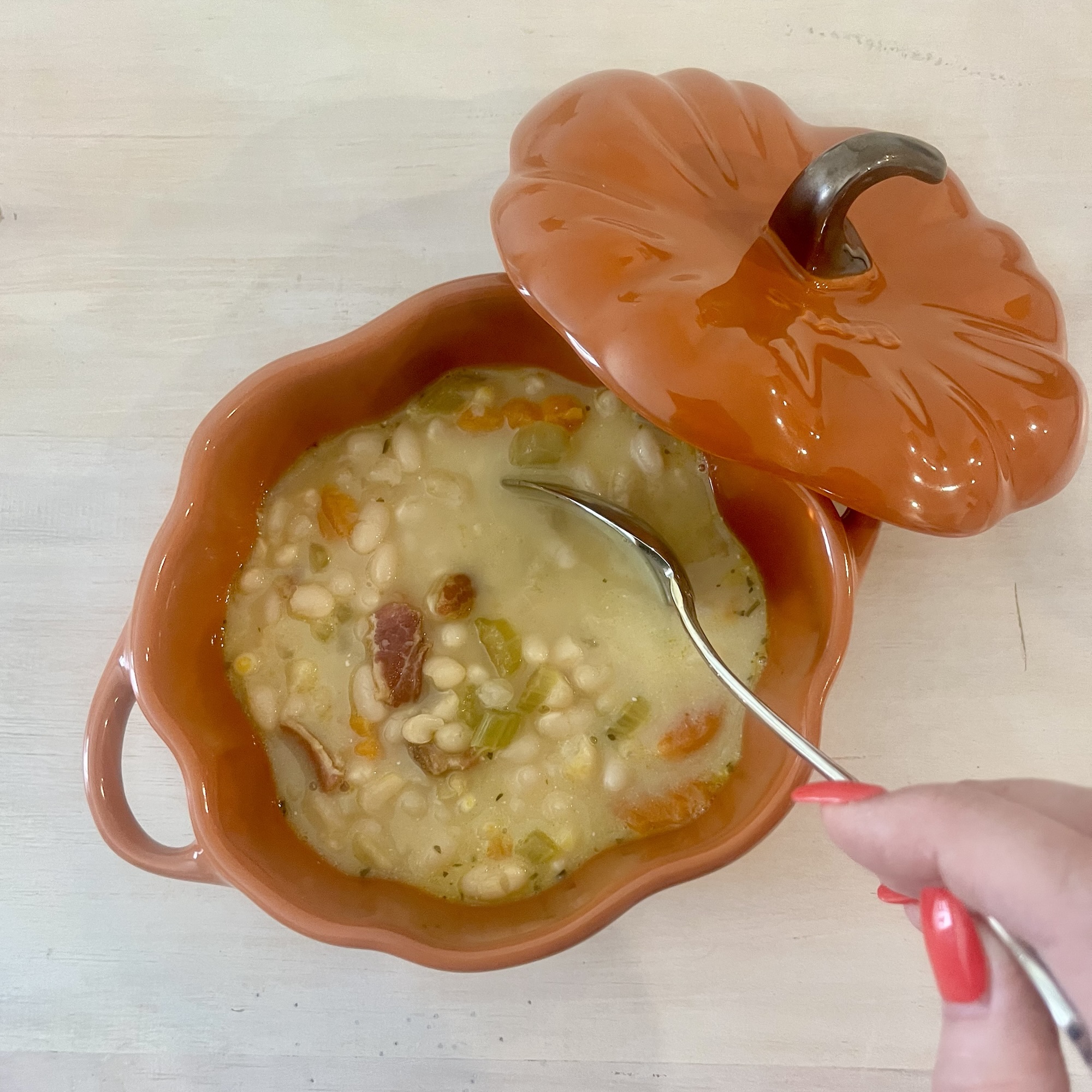 How to Make a Cozy Navy Bean & Bacon Soup
