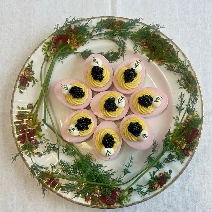 caviar deviled eggs