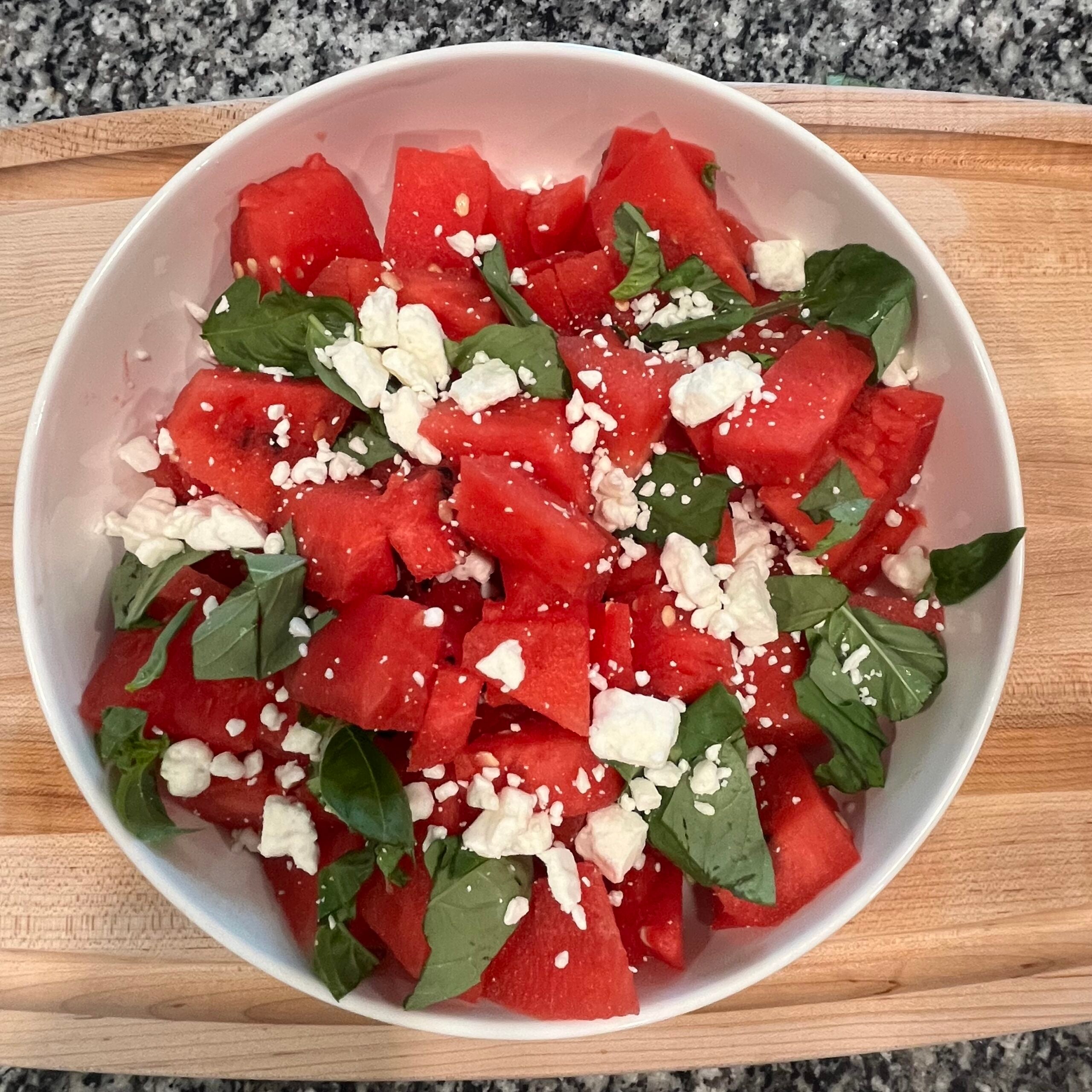 Watermelon Feta & Basil Salad
